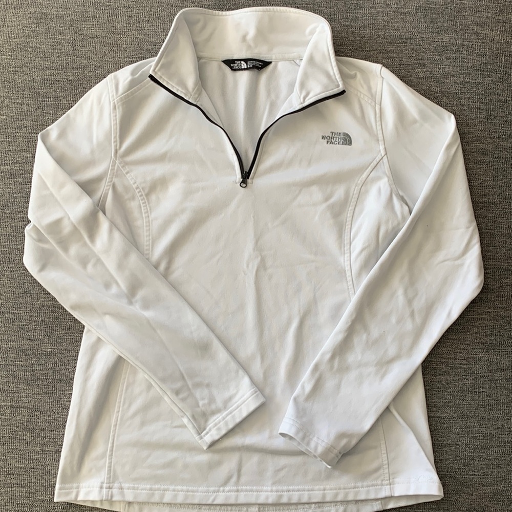 North face white long sleeve quarter zip